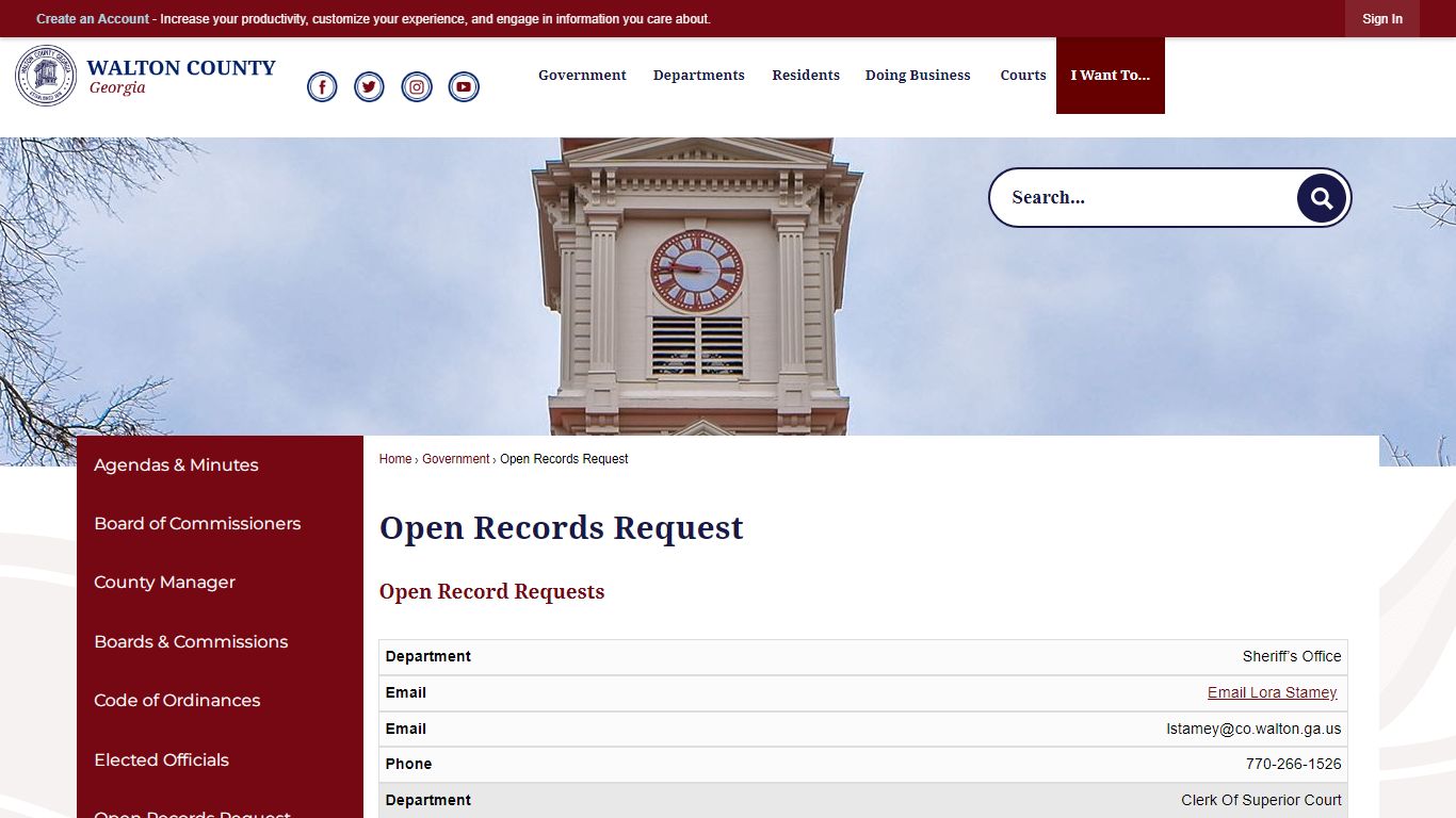 Open Records Request | Walton County, GA
